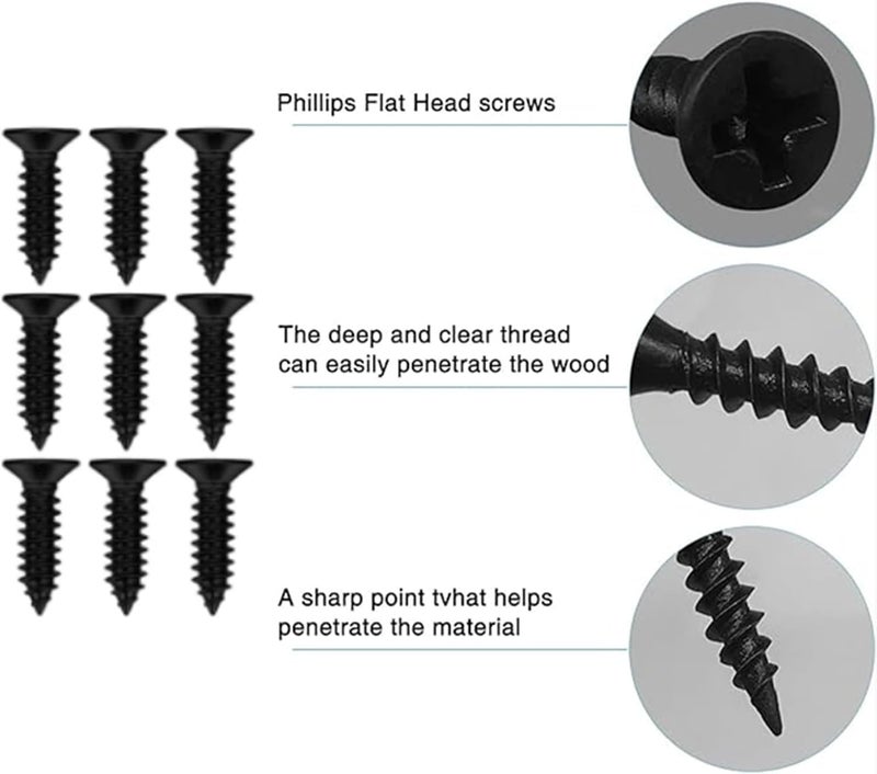WYSUMMER Black Flat Brace, 20Pcs Metal Mending Brackets Straight Corner Braces With 48Pcs Screws (Black Kit) - Image 4